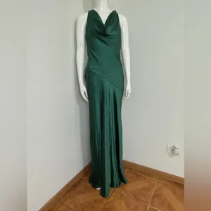 Here Comes The Sun Forest Green Women’s Maxi Dress L – Deep Back, Evening, NWT thumbnail 3