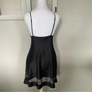 Victoria's Secret Black Lace Trim Chemise thumbnail 3