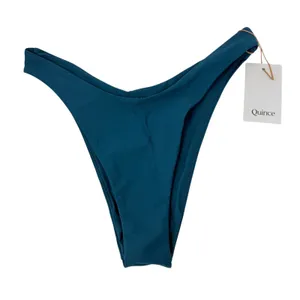 Quince‎ Italian High Leg Bikini Bottom Lagoon Teal Blue NEW Womens Medium thumbnail 2