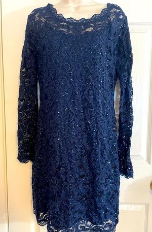 My Michelle Navy‎ Sequin Cocktail Dress Size Extra Large thumbnail 1