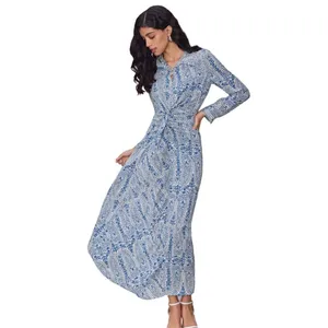 Nordstrom CIDER Chiffon Collar Floral Maxi Dress Sz 6 thumbnail 2