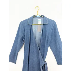 Tuckernuck J. Mclaughlin Lila Indigo Cotton Stretch Denim Wrap Dress Size Medium thumbnail 5