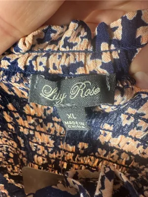 Lila Rose X198. Navy and Peach Floral Print Romper thumbnail 2