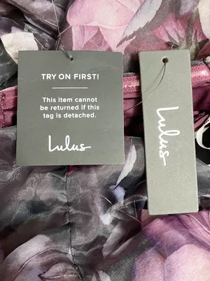 NWT Lulus Delightful Expression Maxi Dress Sz Medium Black Purple Floral Organza thumbnail 10