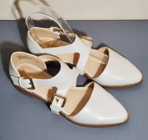 Nine West DROPLET GD Glossy White Flats 5.5 thumbnail 3