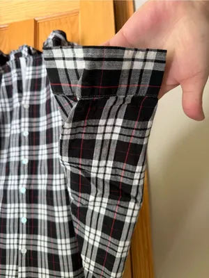 Joan Rivers Plaid Button Down Swing Shirt with Pockets Black White Red 2X thumbnail 6