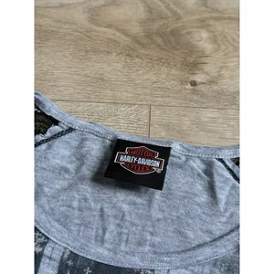 EUC Womens Harley Davidson Motorcycle Top Black Lace short sleeve Eagle size M thumbnail 3