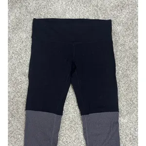Alo Yoga Goddess Ribbed Leggings Black Charcoal Colorblock Size M thumbnail 7