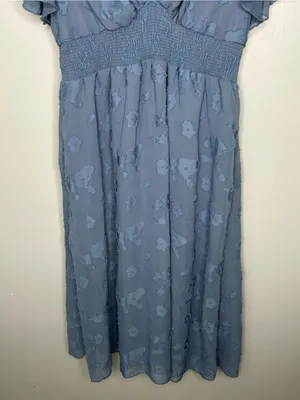 Baltic Born June Blue Smocked Midi Dress Size XL thumbnail 8
