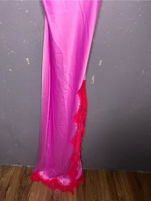 SKIMS Woven Shine Lace Long Dress XXS thumbnail 9