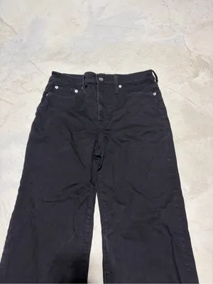 J. Crew re-96-blk ‘96 slim wide Black Jeans 28 thumbnail 2