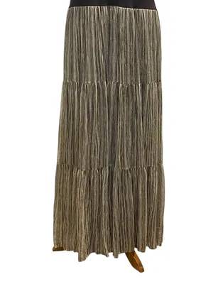 Jonathan Martin Y2K Silk Halter Striped Maxi Dress Beige Size 16 Coastal Beach thumbnail 6