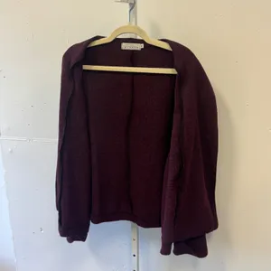 Willow Plum Burgundy Textured Single Button Open Front Jacket Lagenlook Boho XL thumbnail 3