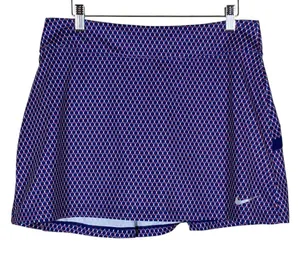 Nike Golf Dri-FIT Geometric Honeycomb Pleated Skort Blue Red Athletic Size M thumbnail 1
