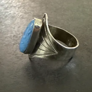 Vintage New Mexico Native American Turquoise‎ Ring Stamped RB-adjustable thumbnail 5