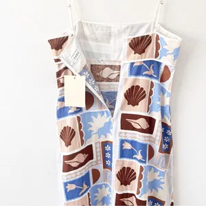 Sabo Skirt Georgia Solis Linen Blend Blue Resortwear Vacation Coastal Maxi Dress thumbnail 9