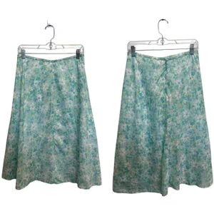 Tyler Boe Aqua Daisy Floral Midi Skirt Cottage Fairy Coastal Granddaughter‎ Sz 8 thumbnail 2