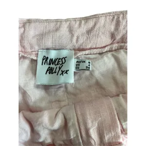Women’s Princess Polly Pastel Pink Linen Blend Shorts Size US 4 thumbnail 7