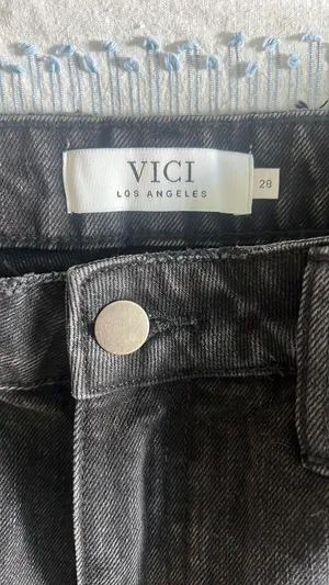 Vici High Rise Black Denim Shorts thumbnail 4