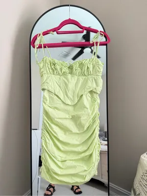 Oh Polly sunshine retreat strappy corset mini dress lime green size 6 thumbnail 2