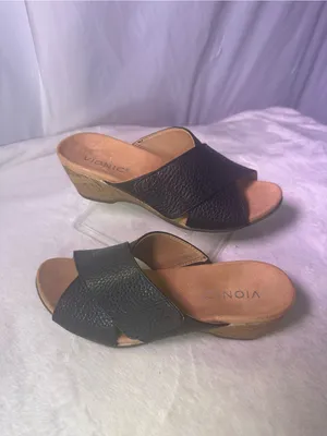 Vionic Black Crisscross Wedge Slide thumbnail 2