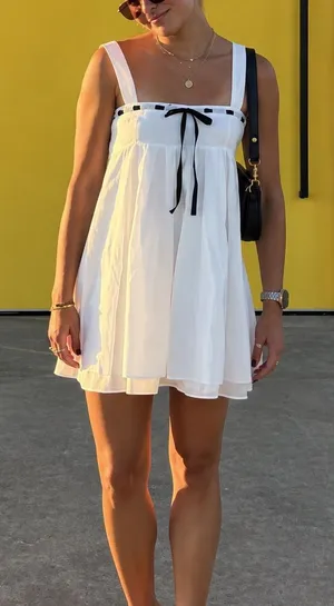 Reformation Shai Sleeveless Black and White Mini Dress thumbnail 1