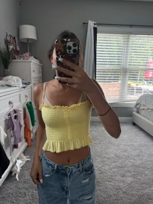 PacSun Yellow Crop top thumbnail 3
