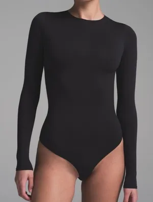 Skims Essential Crew Neck Long Sleeve Bodysuit  thumbnail 1