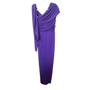 LBV Asymmetrical‎ Draped Gown Electric Purple NWT Sz 4 thumbnail 2