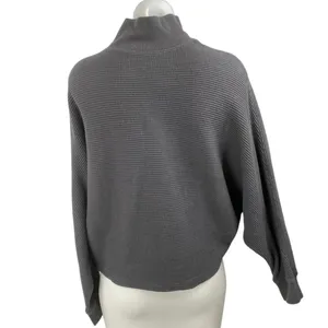 Abercrombie & Fitch Gray Batwing Sleeve Crop Poncho Sweatshirt Sweater Top S/M thumbnail 4