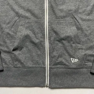 New - New Era - Women’s Grey Cotton Sueded Zipped Hoodie - Size Large thumbnail 9