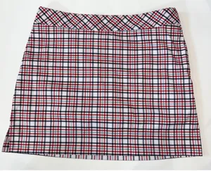 IZOD Golf Skort Womens Size 10 Tartan‎ Plaid Golf Skort Black Red Green White thumbnail 1