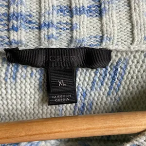 J.Crew Speckled Cotton Sweater (Sz XL) Sky Cabana Space Dye Blue thumbnail 5