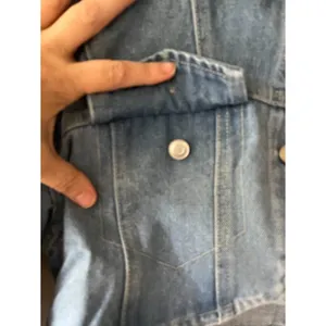 Tilly's Sz M Cropped Denim Jacket Button Up Dropped Sleeves Unlined thumbnail 6