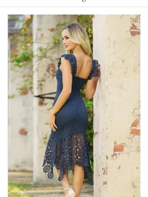 Two Sisters The Label GISELLE DRESS - STEEL BLUE LACE DRESS size 4 thumbnail 3