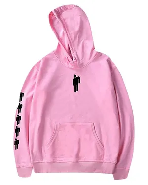 pink Billie Eilish Blohsh pullover hoodie adult medium stick figure music songs thumbnail 1