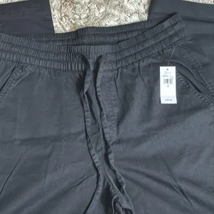 Gap Everyday Easy Pants, Drawstring Waist, Black, Size Small thumbnail 2