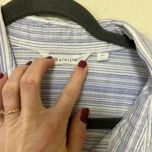 Athleta Button down top lightweight striped button down XL thumbnail 5