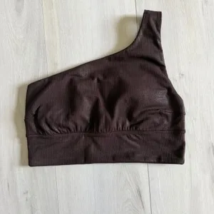 Lululemon Align Asymmetrical Espresso Compressive Ribbed Bra Shine size 8 thumbnail 3