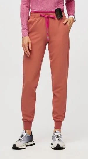 FIGS Mari Skinny Joggers Scrub Pant Terracotta Pink Drawstring size medium thumbnail 1