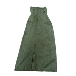 Forever 21 Olive Green Military Bandeau Midi Zip up women's dress, Size S thumbnail 13