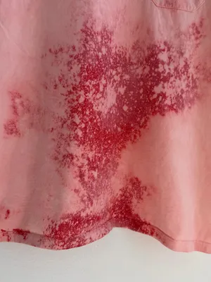 Bleached grunge off the shoulder pocket tee Red Size L thumbnail 7