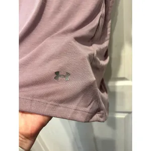 Under Armour HeatGear Women‎ Large Mauve Open Back Short Sleeve Training T-Shirt thumbnail 2