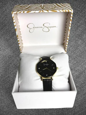Jessica Simpson Black Gold Crystal Quartz Watch NWT thumbnail 2