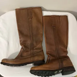 Leather Knee High Riding Boots size 7 Gray thumbnail 2