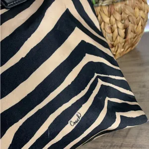 Coach y2k Devin Black Tan Zebra Print Nylon Overnight Tote Pouch thumbnail 8