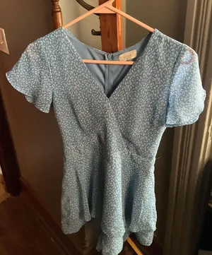 Altar'd State Blue and White Romper Sz. XS thumbnail 1