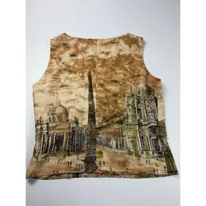 Mable Vintage‎ Sleeveless Top Cityscape Print Artsy Tank Top Size 42 thumbnail 5