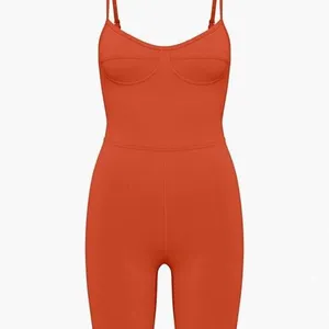 Aritzia Wilfred Free Bustier Romper Playsuit Womens S Rust Orange Pilates Yoga thumbnail 3