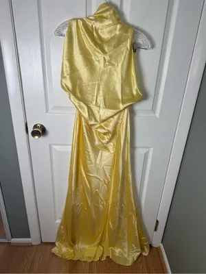 Sau Lee Penelope Backless Satin Gown in Popcorn Yellow 10 thumbnail 3